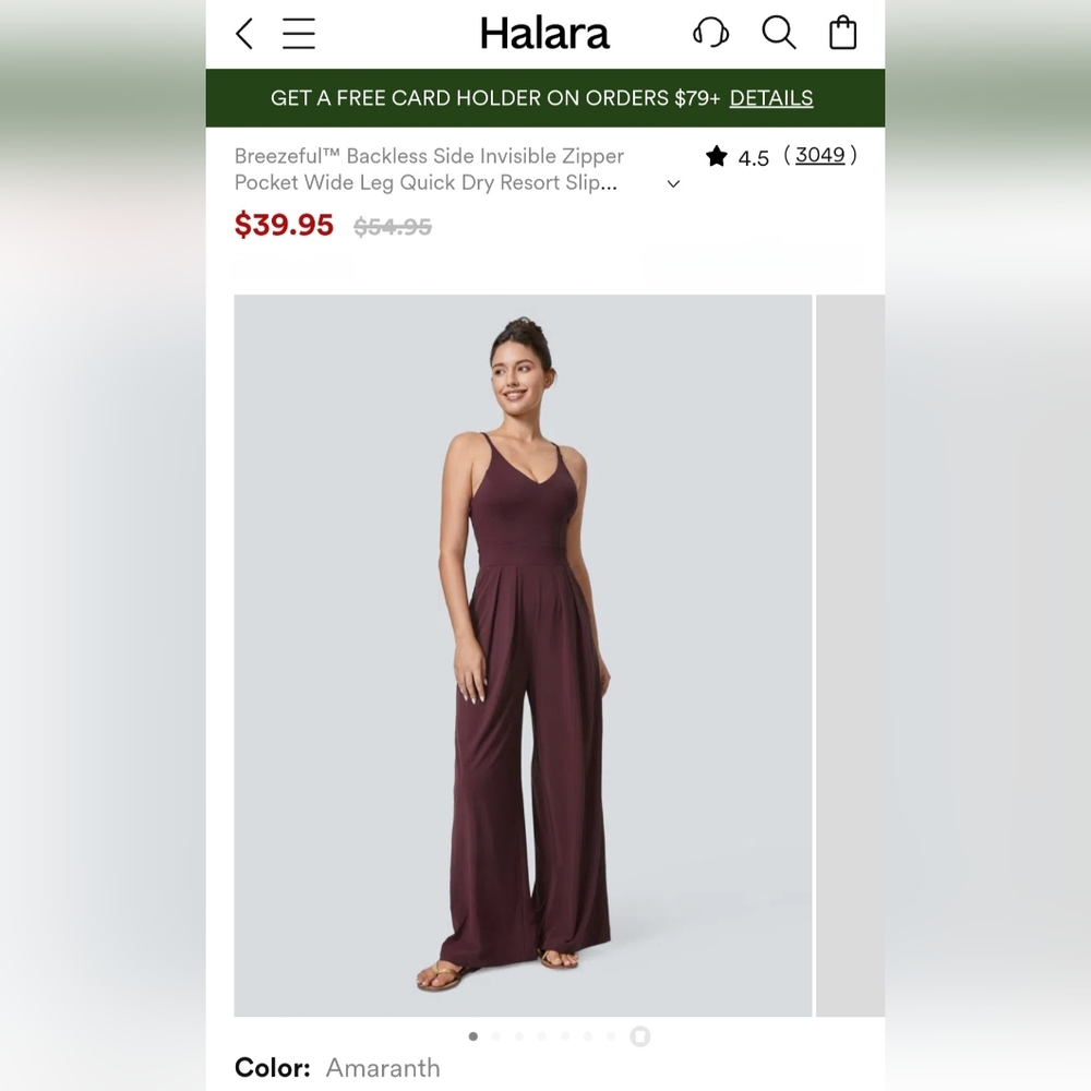 Halara Jumpsuit Burgundy Small